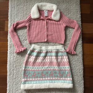 Girls Tahari Sweater & Skirt Set Size M (7/8)